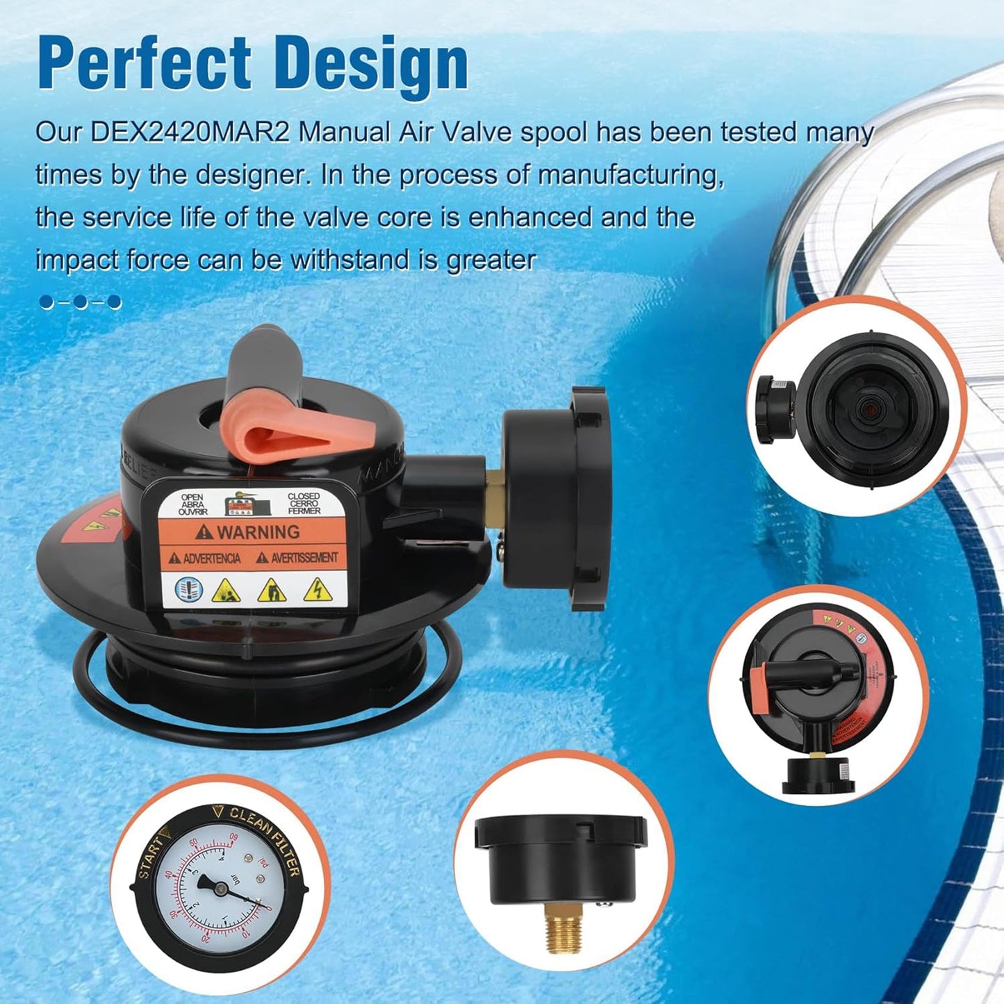 Manual Air Relief Assembly DEX2420MAR2 For Cartridge Pool Filter