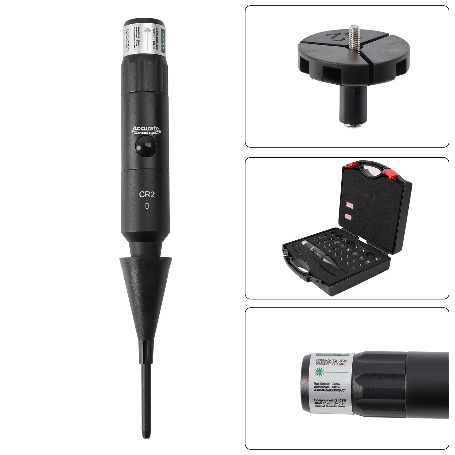 Professional Laser Bore Sight Kit Multiple Caliber Upgraded Green Bore Sighter