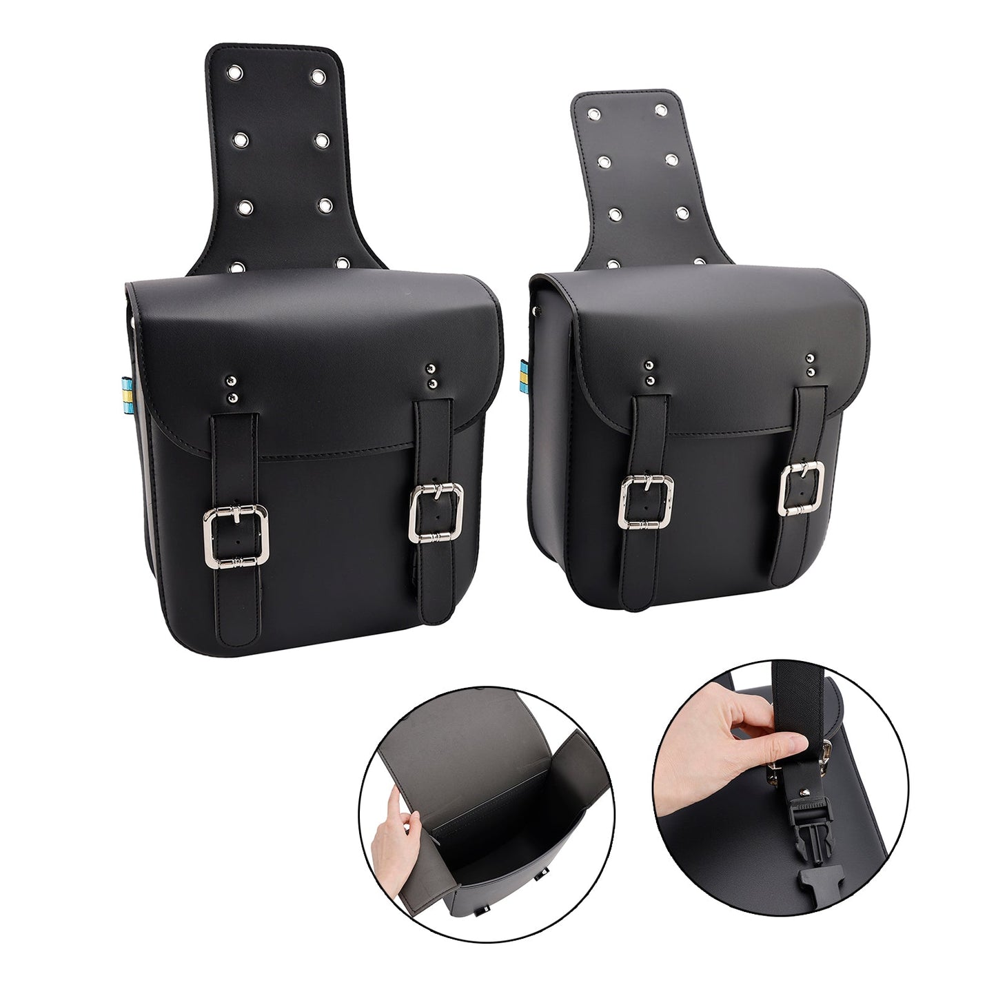 Tail Bag Side Saddlebag Tail Bag Luggage Pouch Storage Black 18L For Motorbike