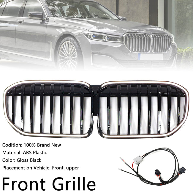 2019-2022 BMW 7 Series G11 G12 Single Slat Gloss Black Front Grill Grille Fit
