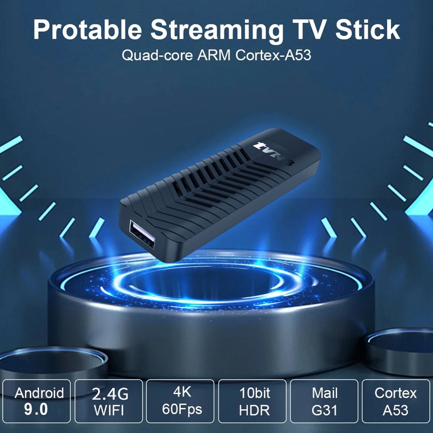 TVR3-S TV Stick Android14.0 Ram 1GB ROM 8GB Dongle Set-Top Box 4K Player TV BOX
