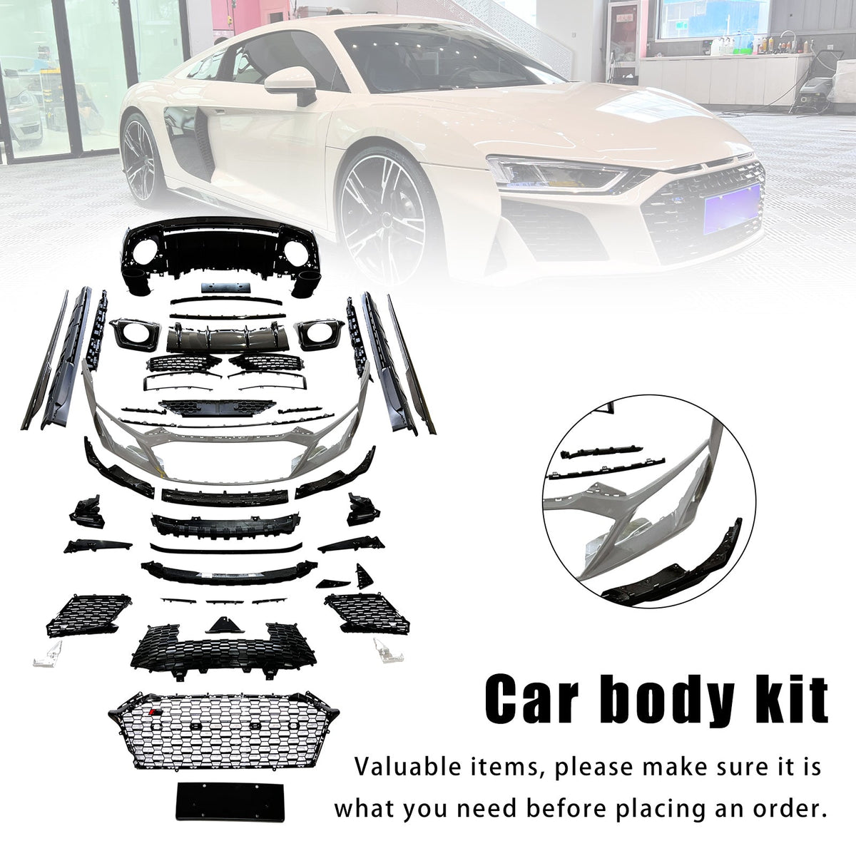 2021-2024 Fit AUDI R8 4S 2016-2020 Upgrade To Carbon Fiber Body Kit Bu ...