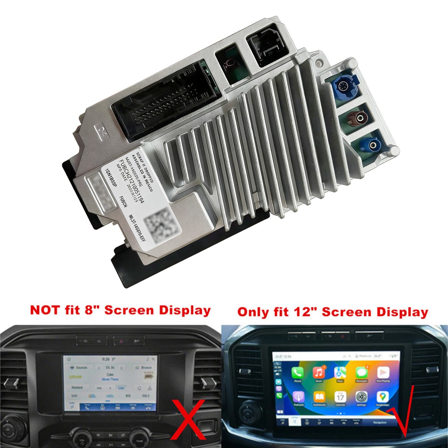SYNC4 APIM VIN Programmed w/ GPS Navigation for Ford 2021-23 12-Inch Display