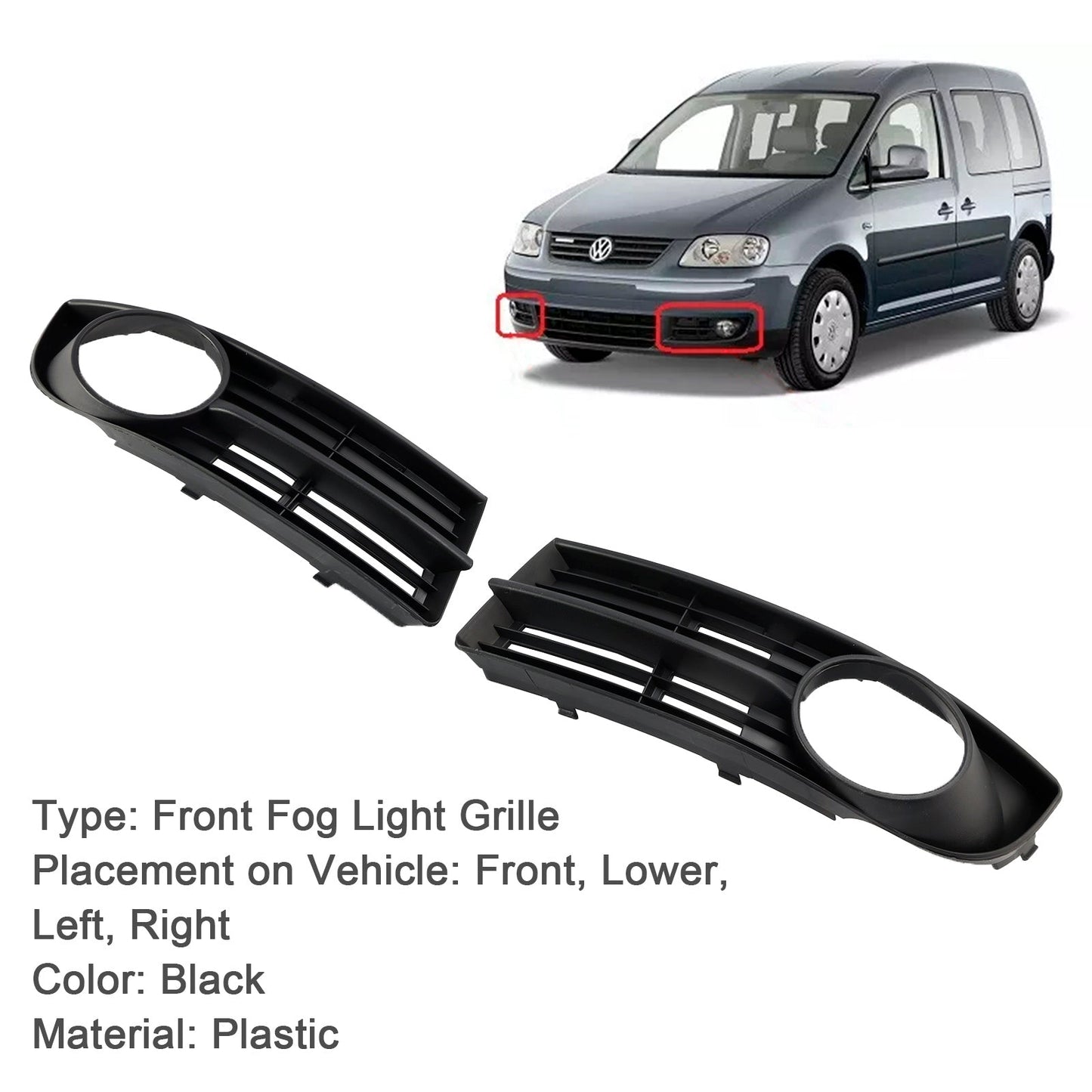 2003.02-2006.12 VOLKSWAGEN TOURAN (1T) Pre-Facelift Front Bumper Foglight Grille 1T0807666A 1T0853665A9B9