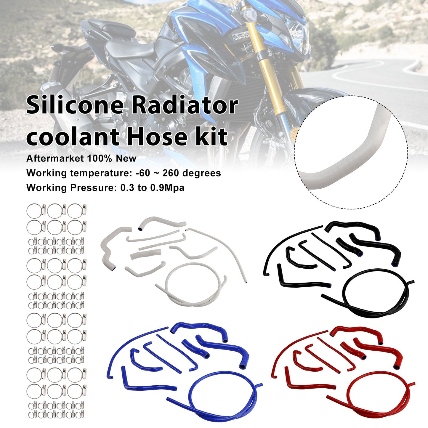 2017-2025 Suzuki GSX-S750/Z Silicone Radiator coolant Hose kit