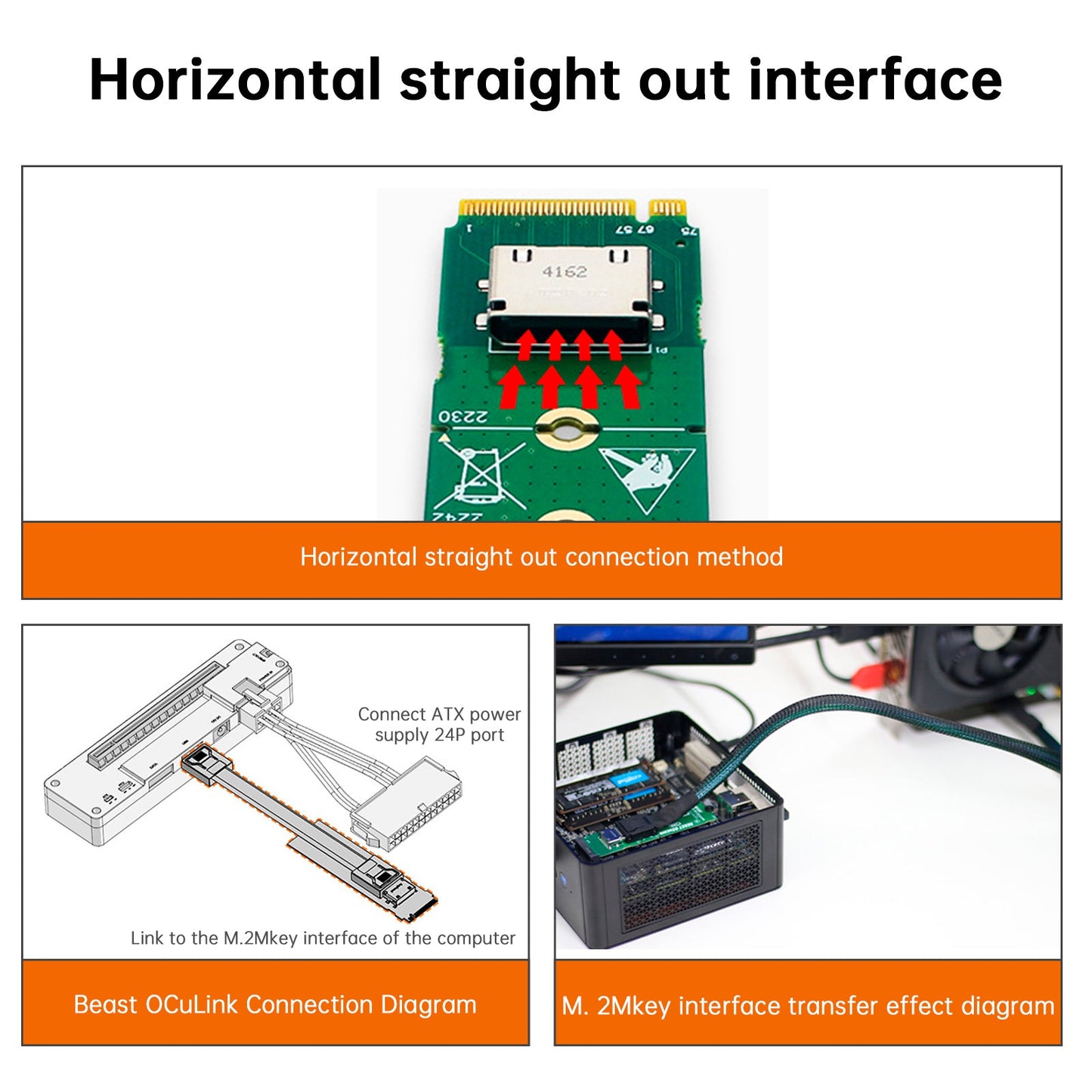 M.2 to OCuLink Adapter Board M.2 M KEY to OCULINK Interface Conversion Board