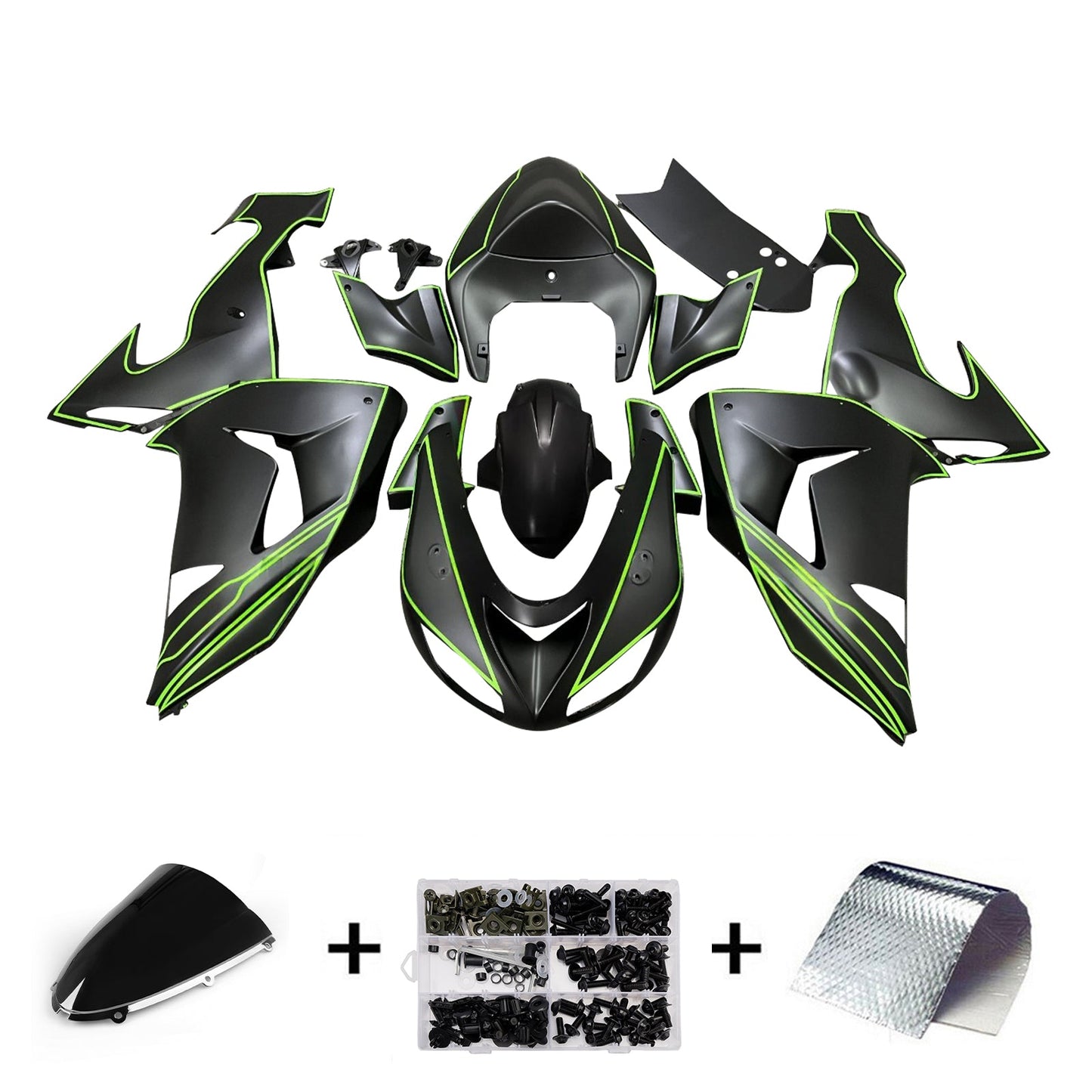 Injection Fairing Kit Bodywork Plastic ABS fit For Kawasaki ZX10R 2006-2007