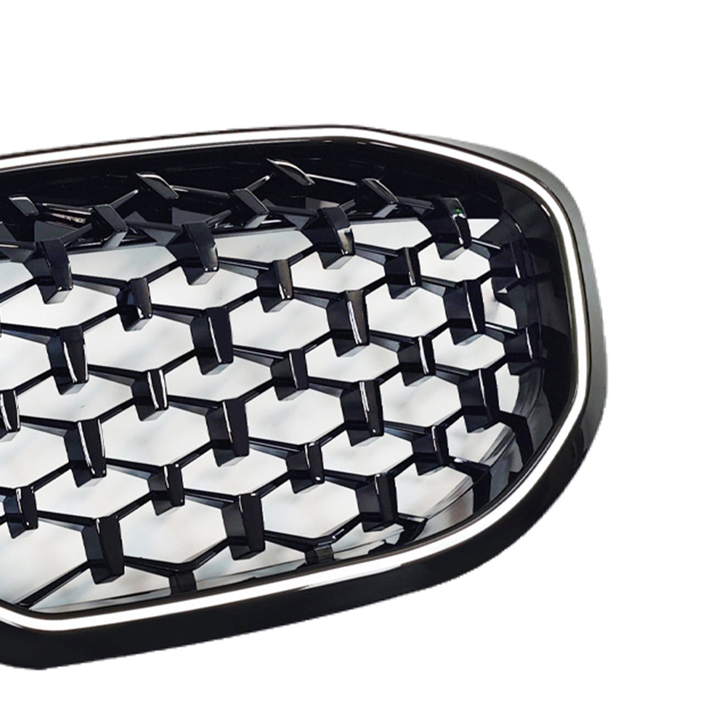 2019-2024 Fit BMW 1 Series F40 Diamond Front Kidney Grill Grille Gloss Black