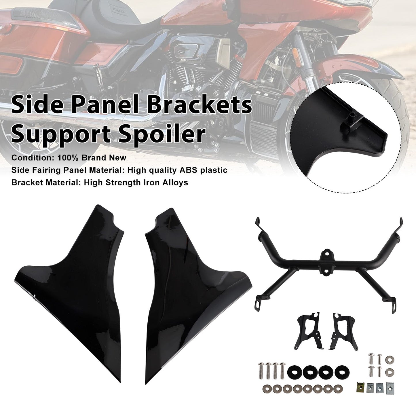 2023-later FLTRXSE and 2024 FLTRX and FLTRXSTSE models Side Panel Brackets Support Spoiler