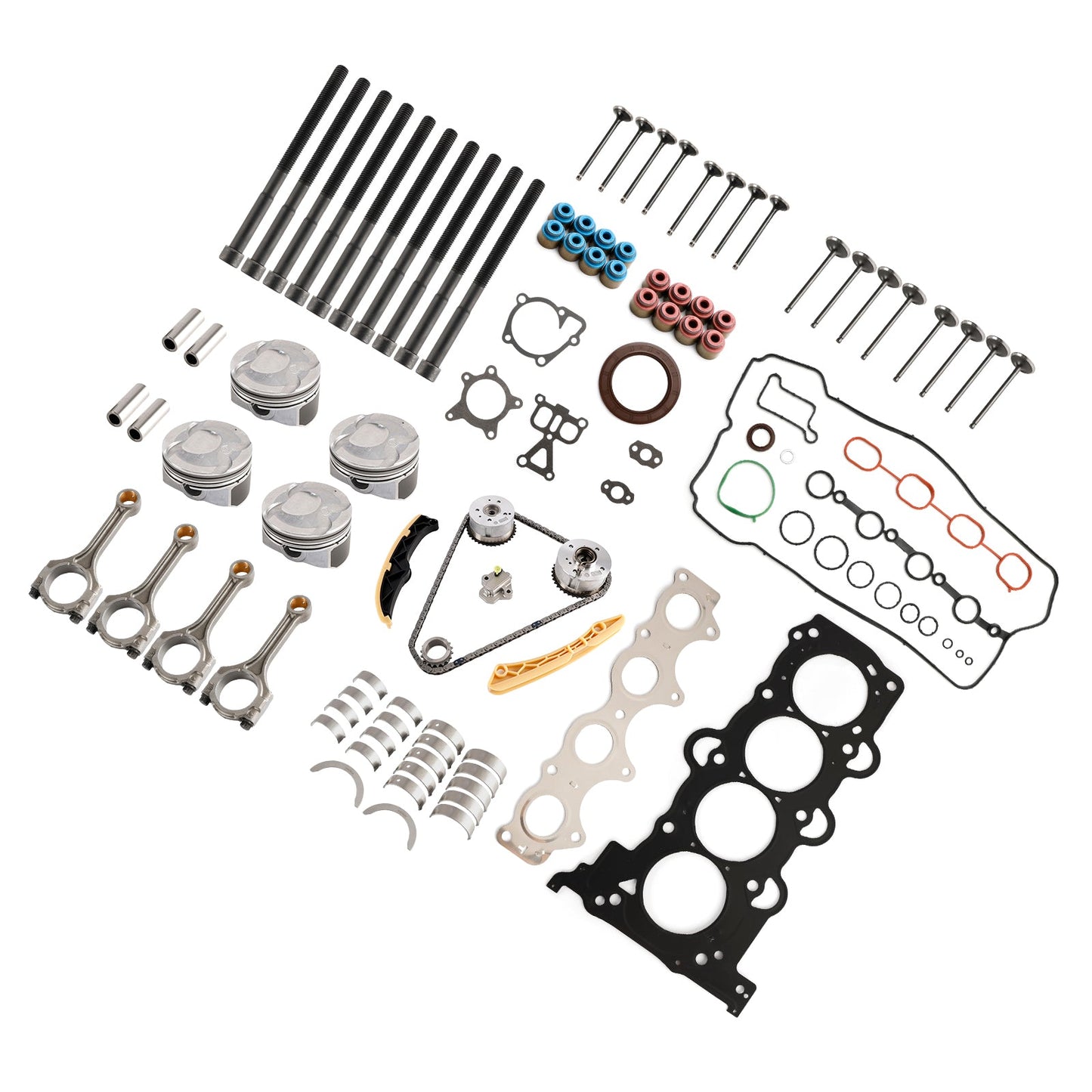 2018–2020 Hyundai Veloster (JS) G4FJ 1.6T Engine Piston Gasket Valve Bearing Timing Kit w/ Rods 20910-2BU06