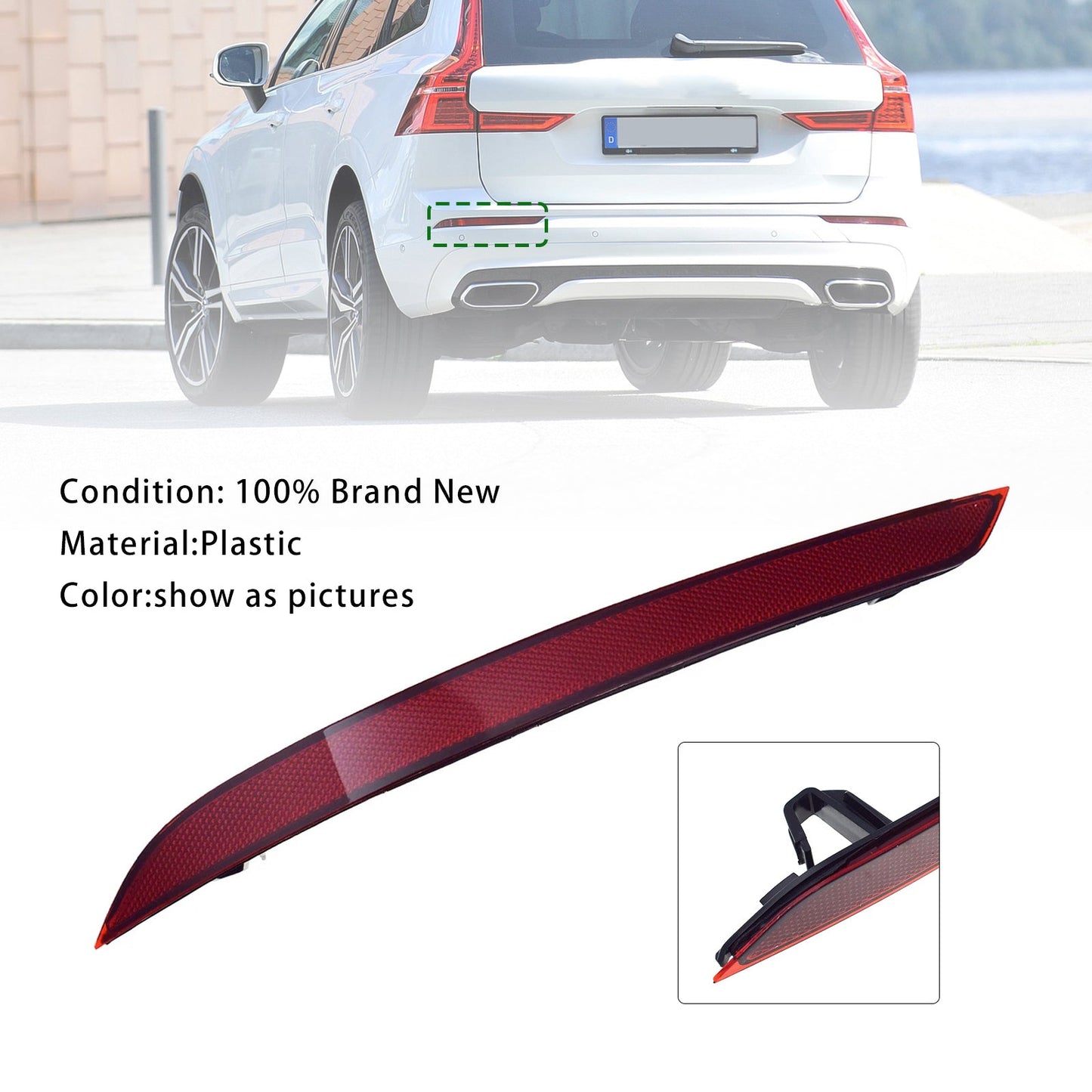 2018-2023 Volvo XC60 Left Side Rear Bumper Reflector 31656677