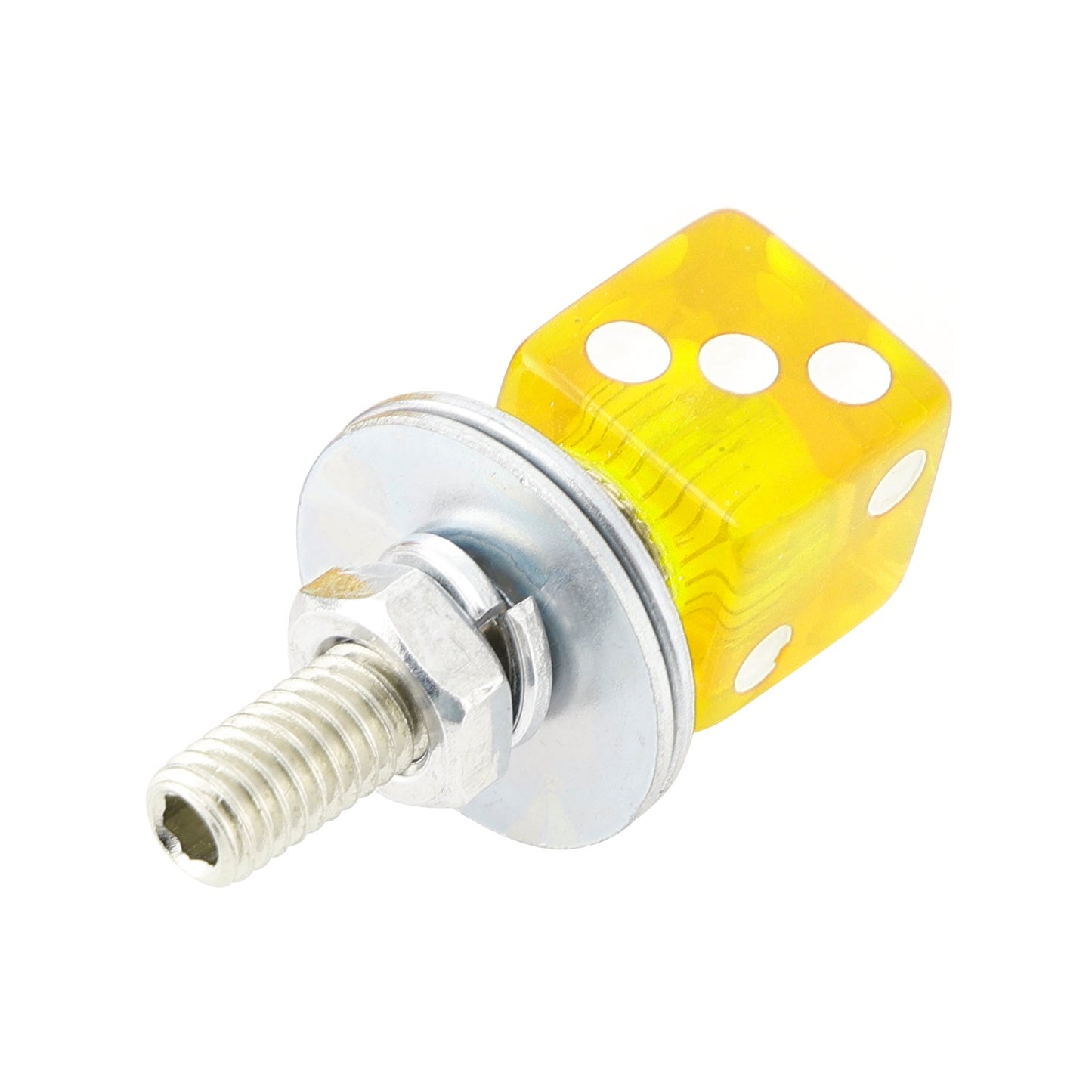 M6 Plastic Custom Head Dice License Plate Frame Screws Bolts Hardware Yellow X2