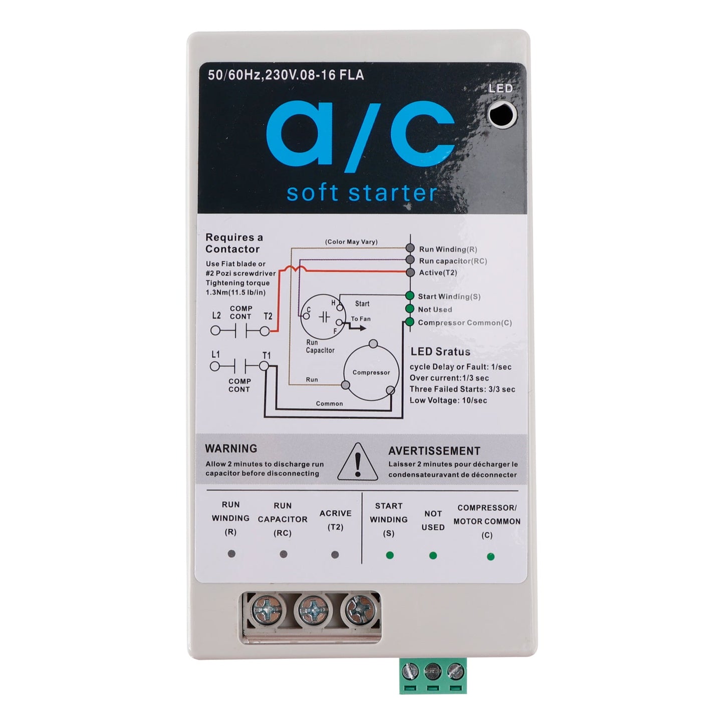 08-16A Soft Start Module For 1.75-3.5 Ton AC Units Reverse Motor Protection