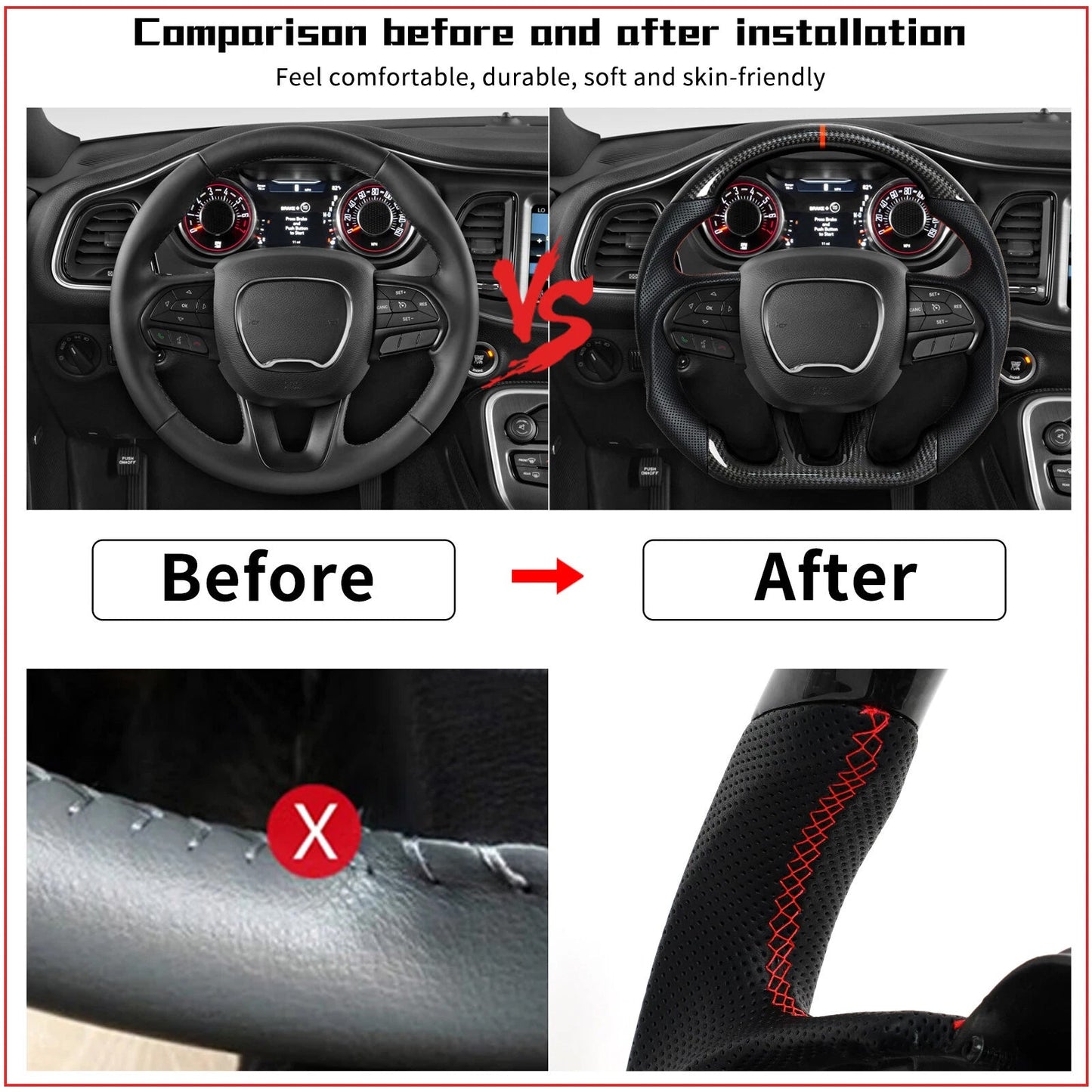 2015-2020 Jeep Grand Cherokee SRT Carbon Fiber Heated Steering Wheel