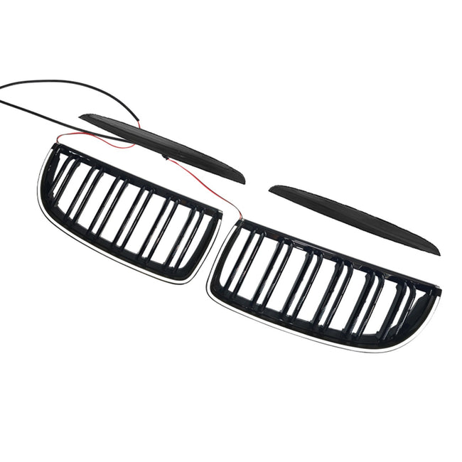 2004-2007 Fit BMW E90 Sedan Wagon 320i Front Kidney Double Slat Grille Black
