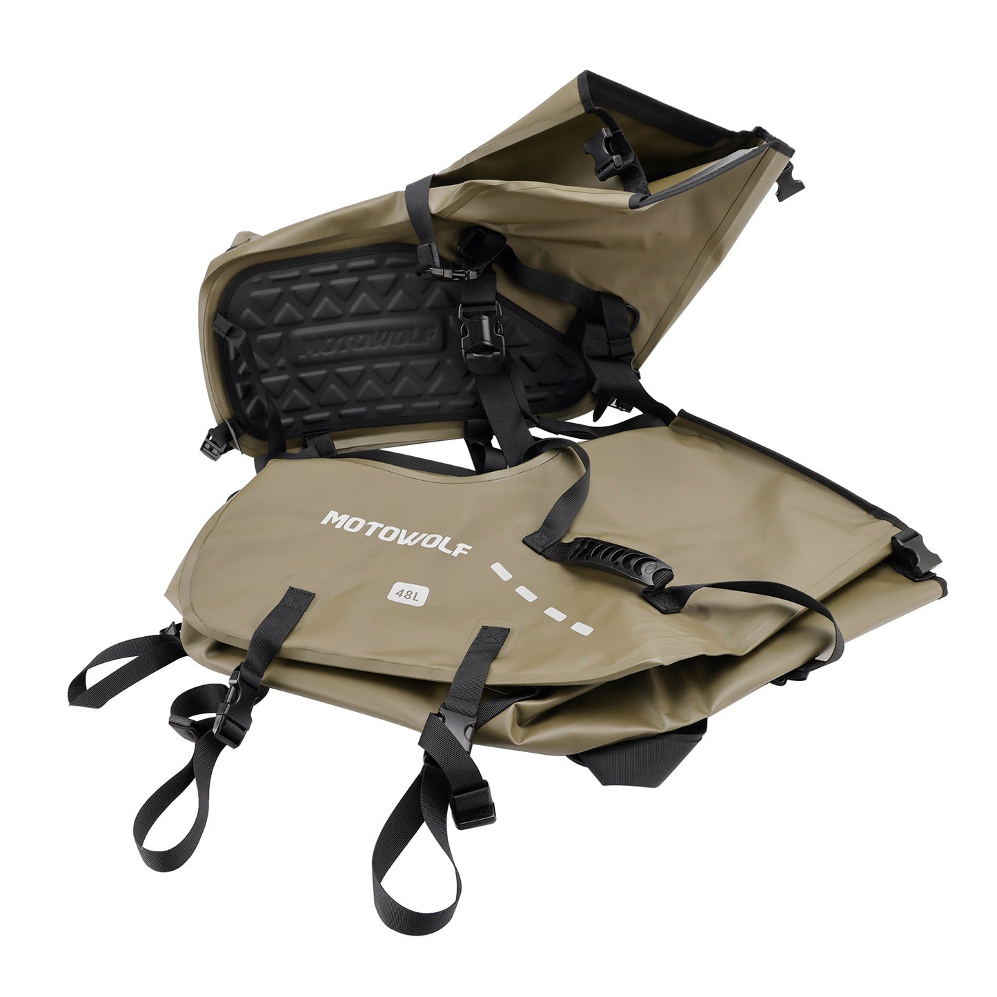 Side Tail Bag Saddlebag Color Matching Luggage 86L Green For Scooter Motorcycle