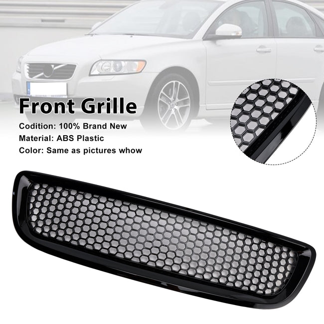 2008-2012 Volvo S40 V50 Gloss Black Front Bumper Honeycomb Grille Grill