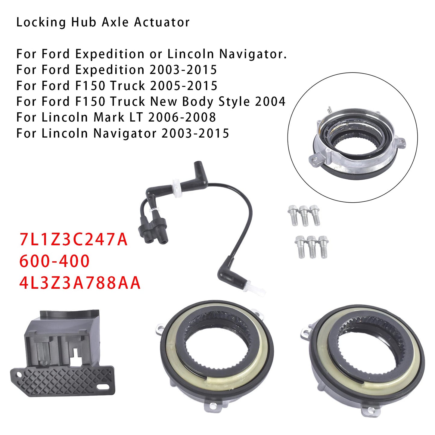 2005-2015 Ford F150 Truck Locking Hub Axle Actuator Vacuum Solenoid Valve 7L1Z3C247A 6L349H465BA