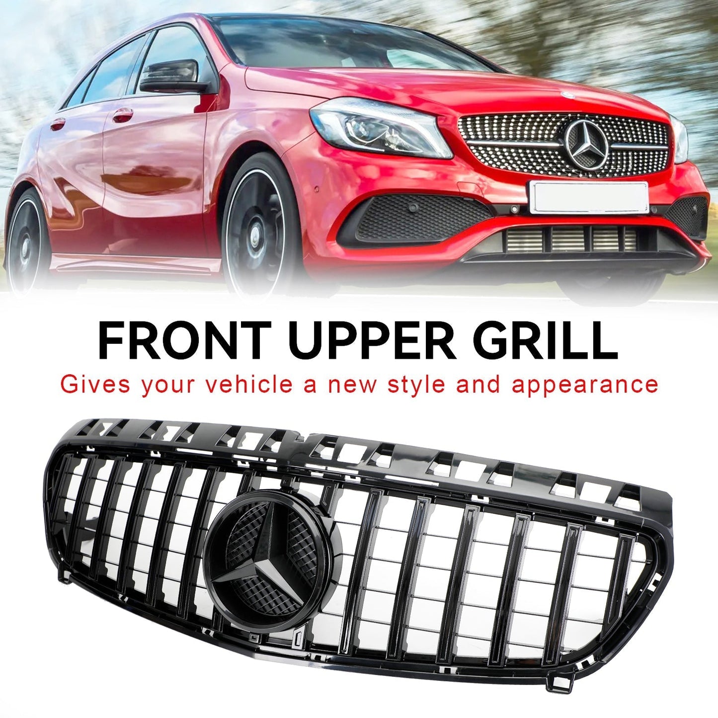 2013-2015 Benz A CLASS W176 A180 A200 A220 A250 Hatchback Mercedes Benz Grill Car grille Gloss Black Front Bumper Grille Grill