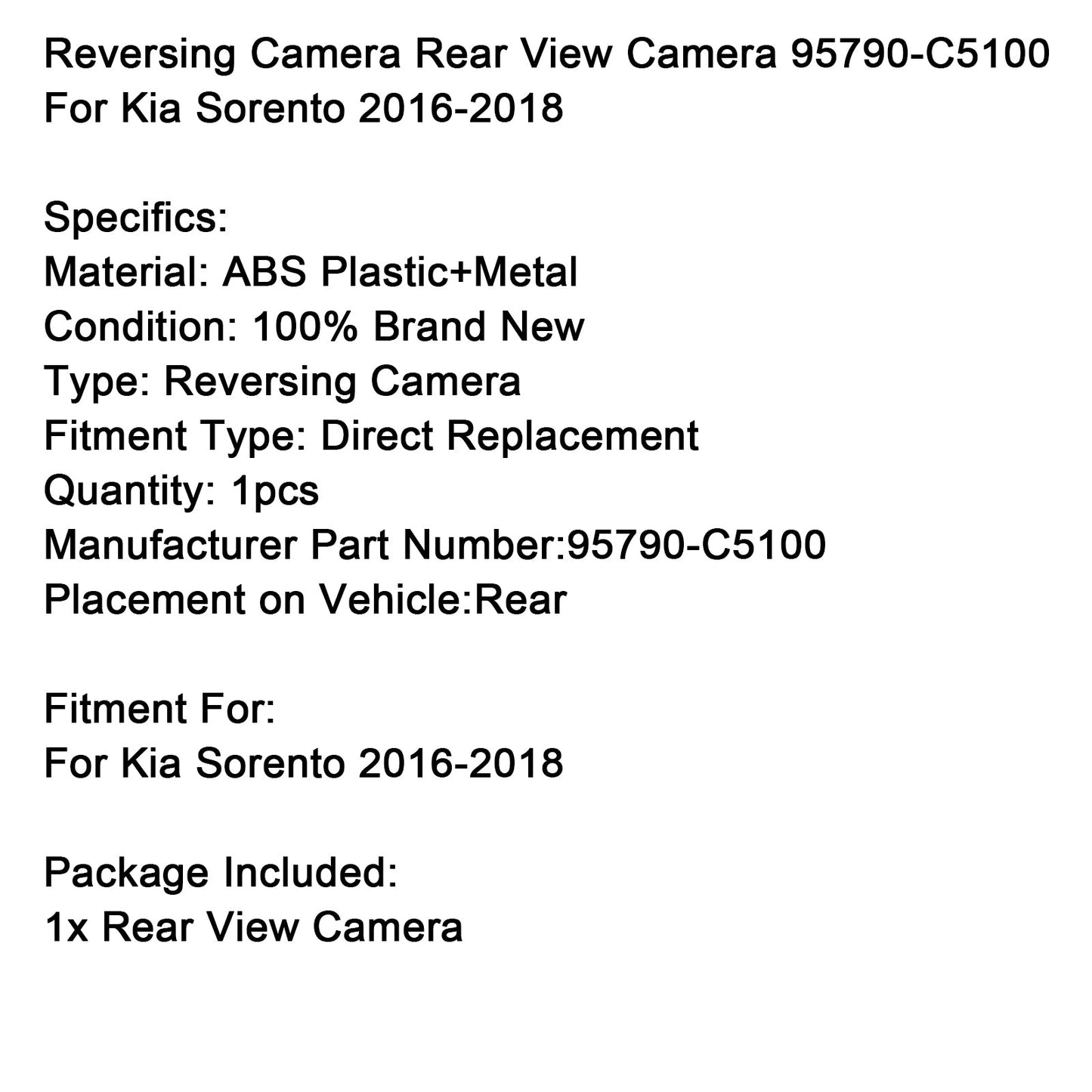 2016-2018 Kia Sorento Reversing Camera Rear View Camera 95790-C5100