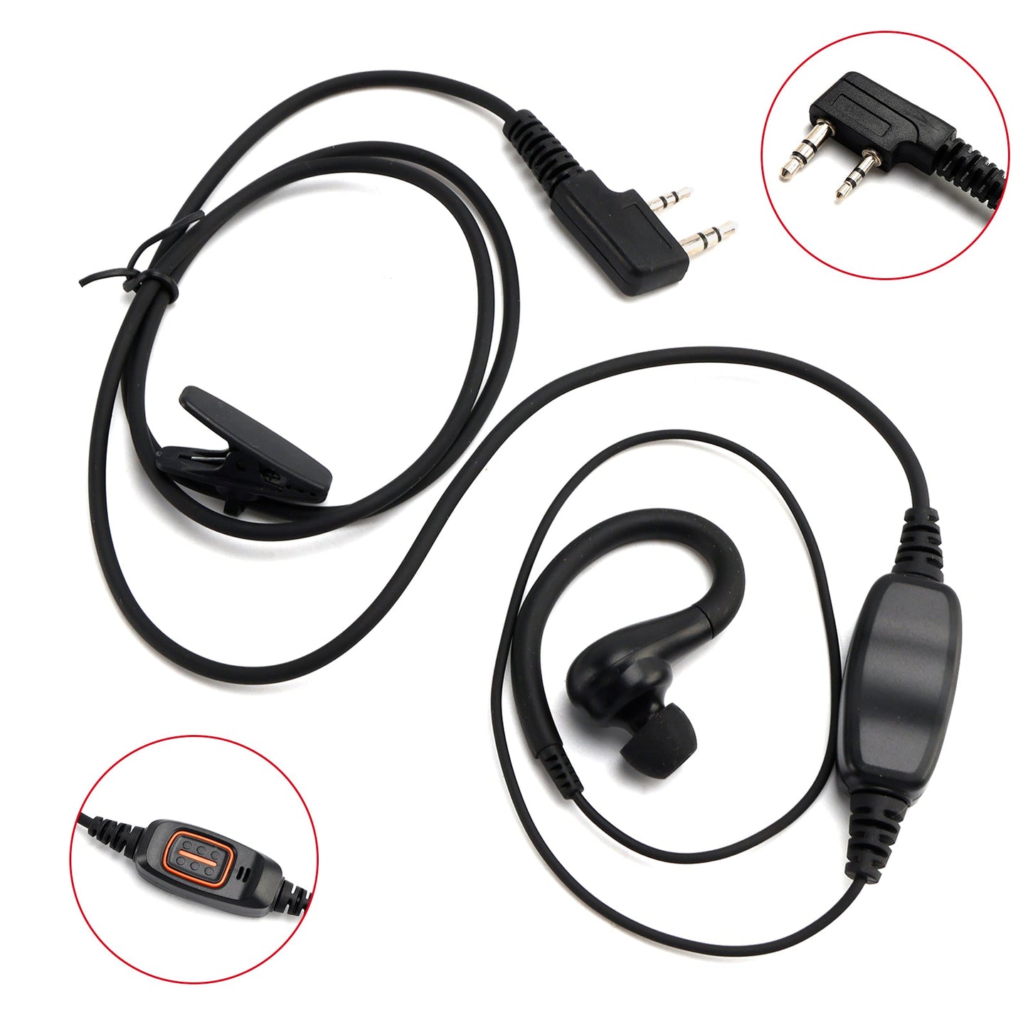 K-029 Two-Color 636 Earhook Headset For TK-220 TH-F6 RPV516A KG-UVD1P TG-2AT