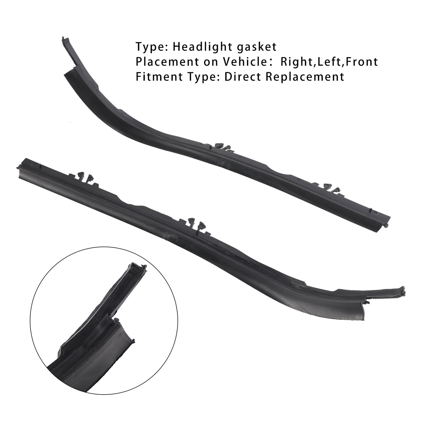 1996-1999 BMW 5 E39 Front Upper Headlight Gasket Seal Left&Right