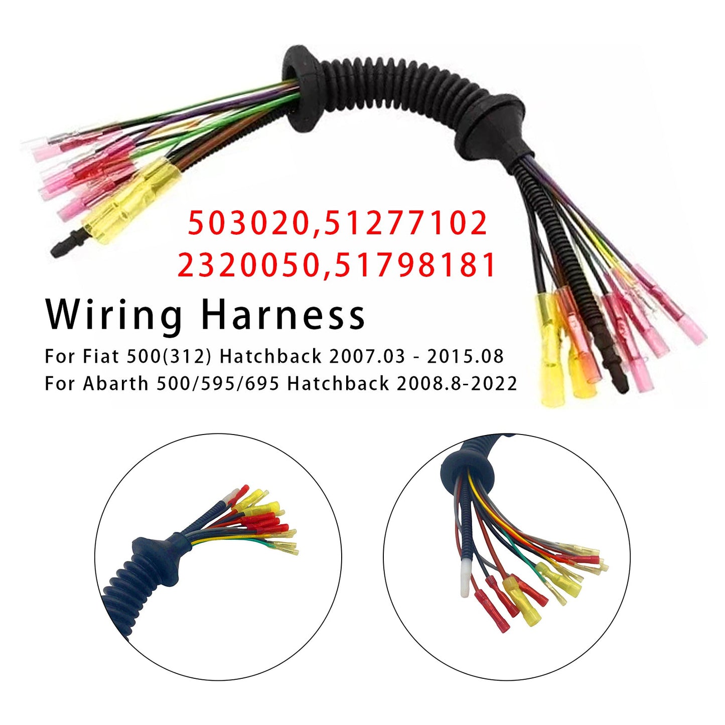 Rear Door Cable Wiring Harness Tailgate Loom For Fiat 500 2007-2015