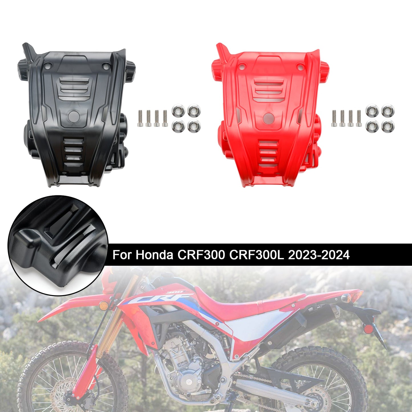 2023-2024 Honda CRF300 CRF300L Skid Plate Engine Guard Crack Plastic