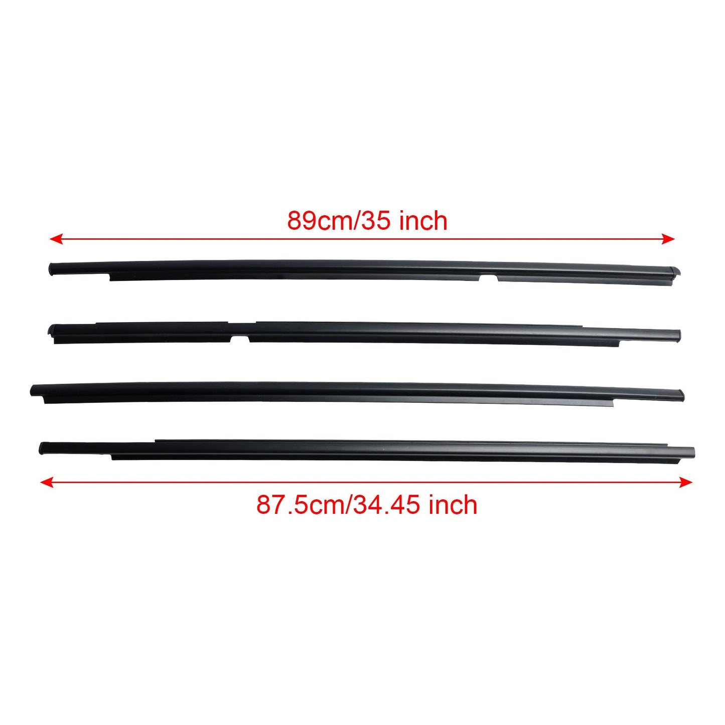 2005-2011 Toyota Yaris 4pcs Outer Door Glass Weatherstrip Moulding 68160-52110