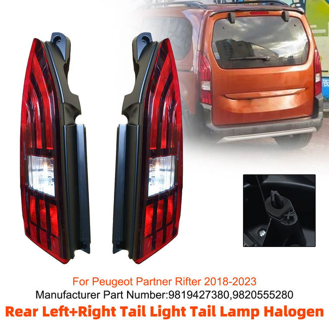 2018-2023 For Peugeot Rifter Heckklappe Rear Left+Right Tail Light Tail Lamp Halogen 9819427380 9820555280