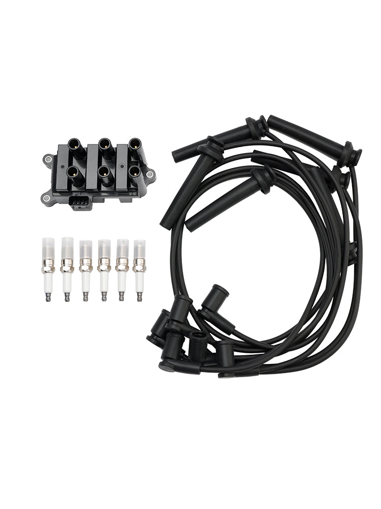 2001-2008 Ford Ranger V6 3.0L Ignition Coil+6 Spark plug+6 Wire FD498 5F2Z-12029-AD 1F2118100