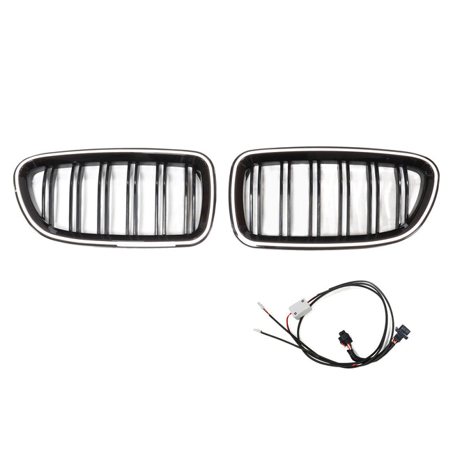11.2009-02.2017 BMW 5-Series F11 Touring Kidney Bumper Grill Grille Gloss Black 51137203649 51137203203