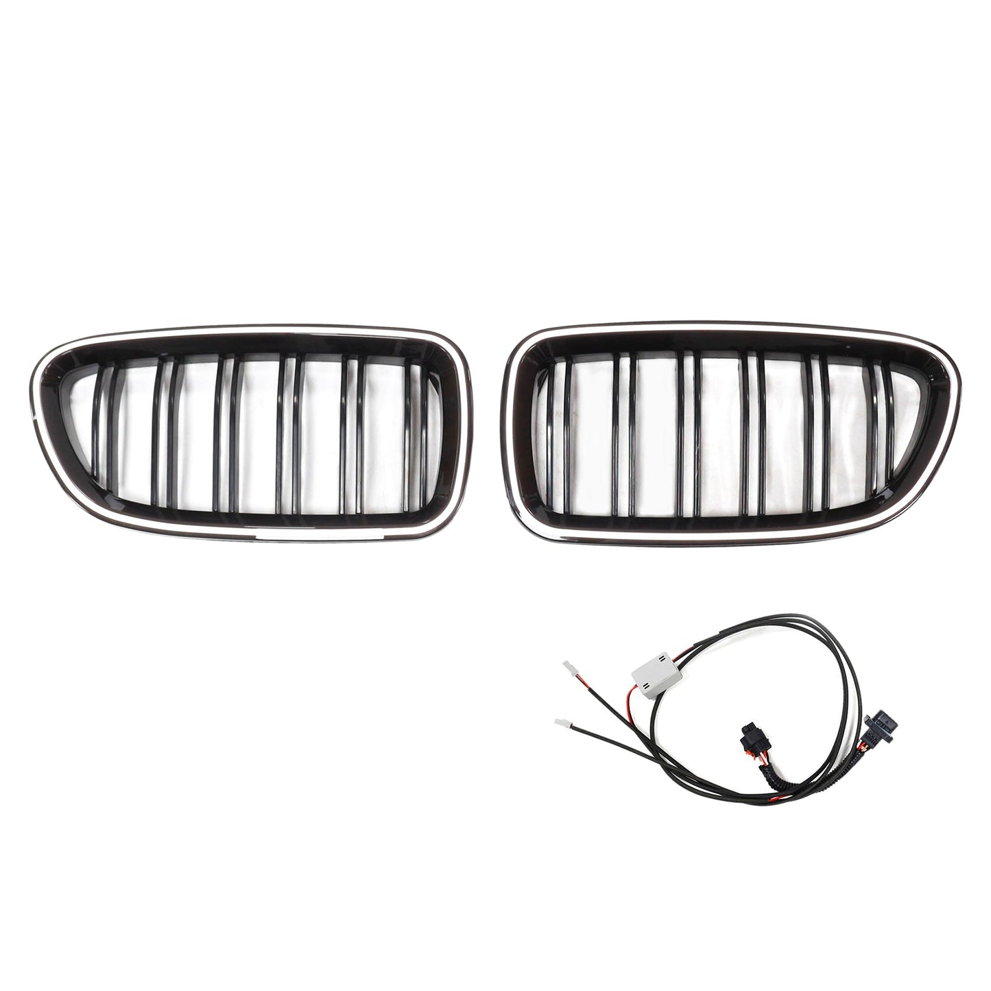Kidney Bumper Grill Grille Fit BMW 5 Series F10 F11 2010-2016 Gloss Black 51137203649 51137203203