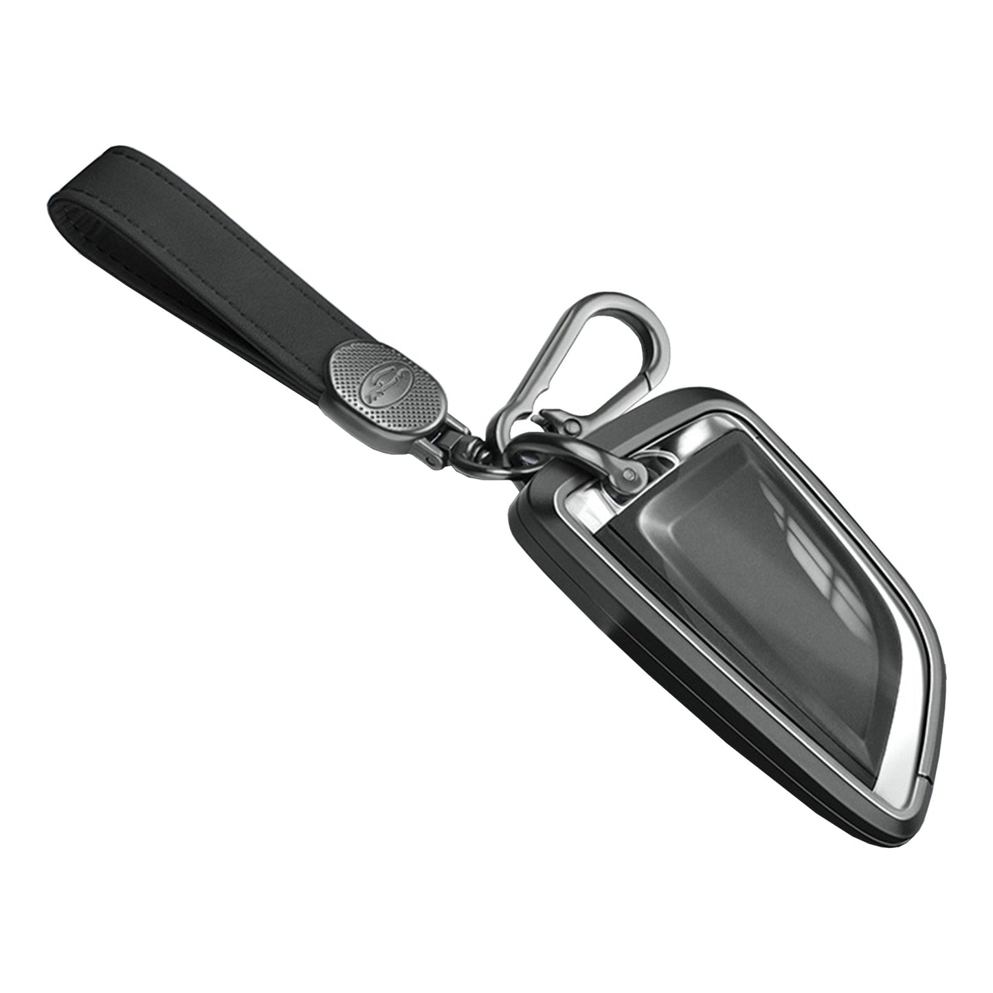 Aluminum Alloy TPU Black Car Key Case Cover With Buckle For BMW x3 x1 x5