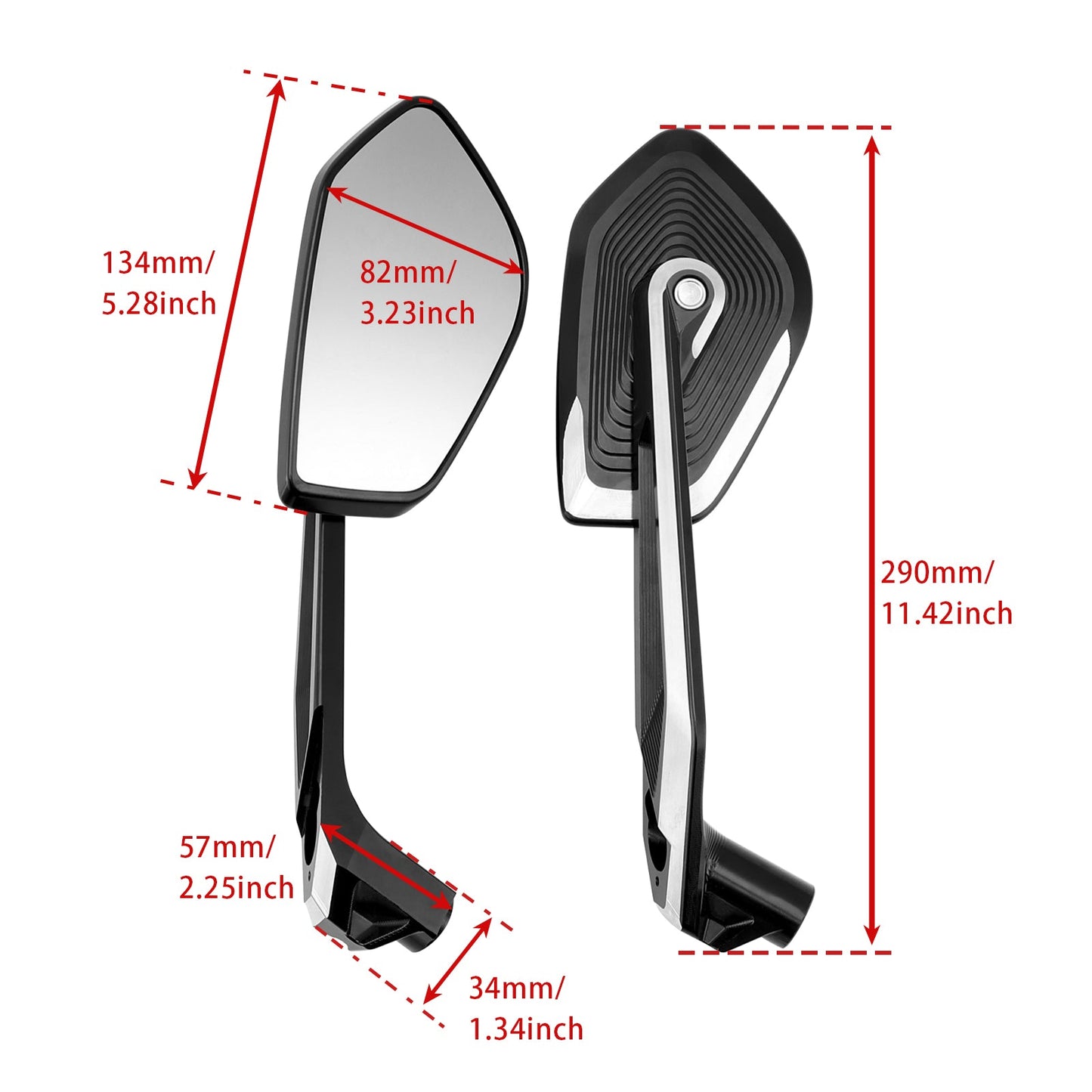 2018-2025 BMW R 1250 R (K53) Pair Mirrors 51168406497 51168406498