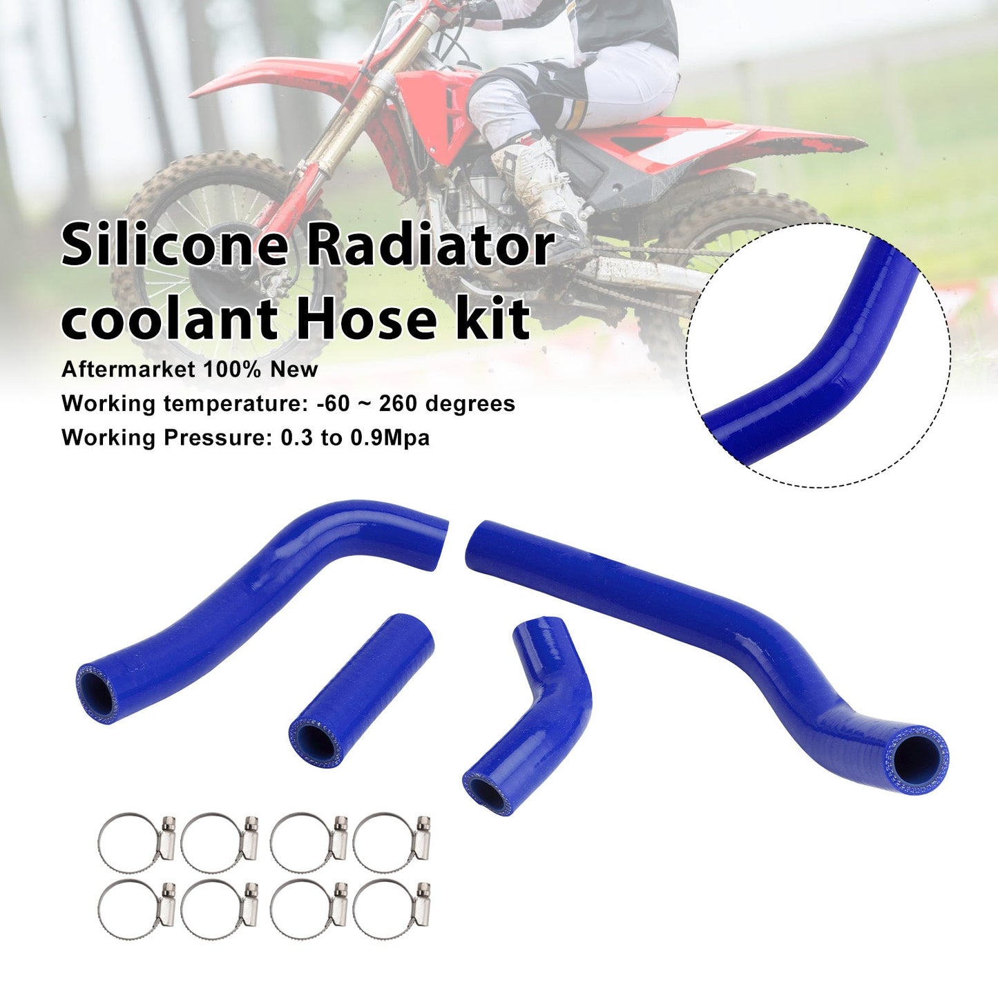 Silicone Radiator coolant Hose kit Fit For Honda CRF450R RX RWE 21-25