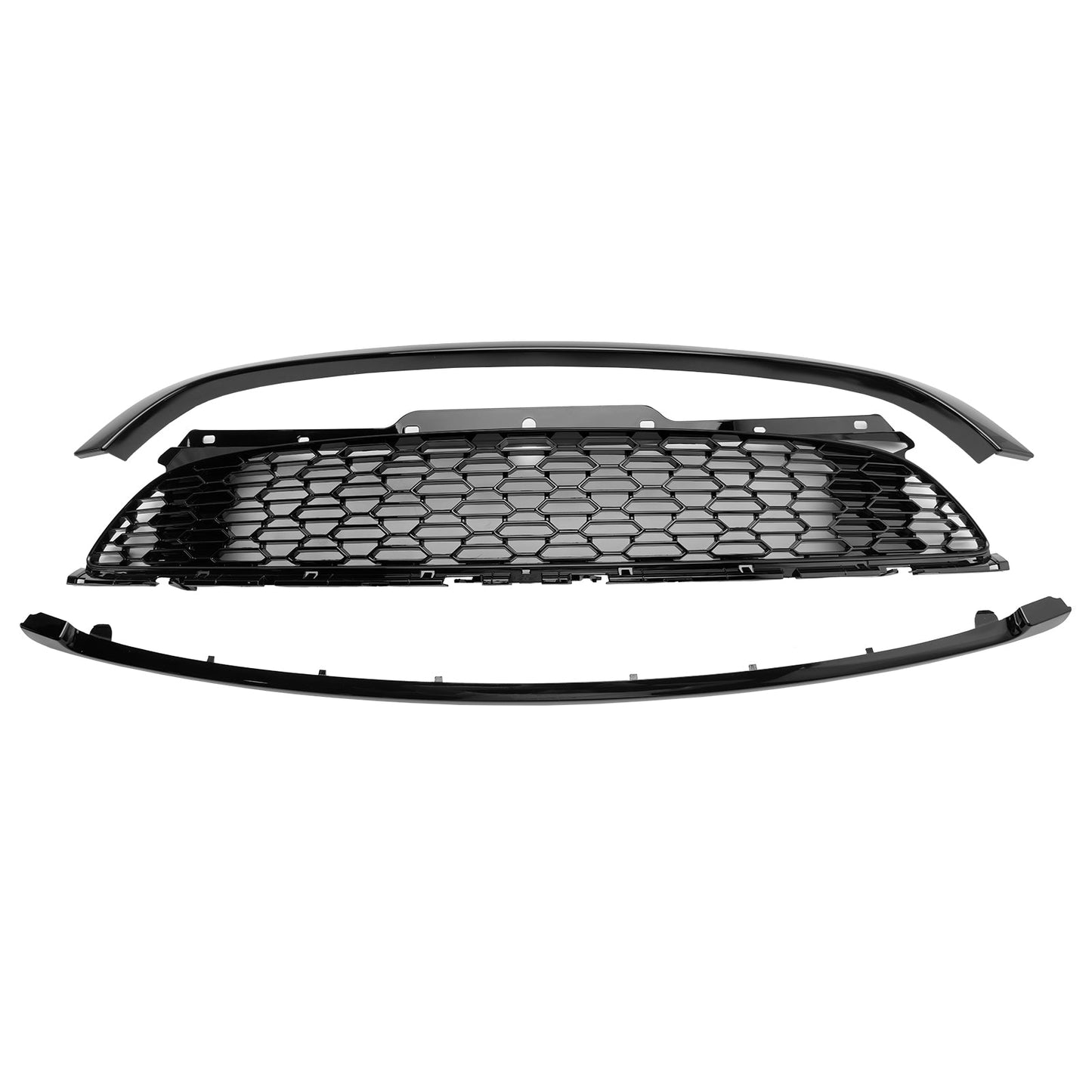 2007-2013 MINI R56 Cooper S & JCW 3-Door Hatchback 3PCS Gloss Black Front Grill Grille