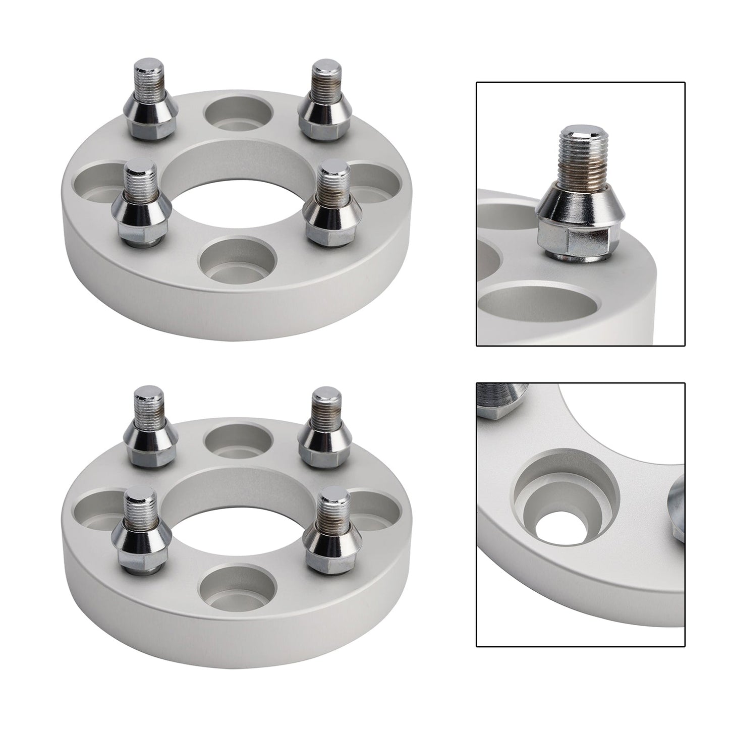 1" Wheel Spacers Kit Cable Golf Carts Lug Nuts Silver For Yamaha Club Car Ezgo