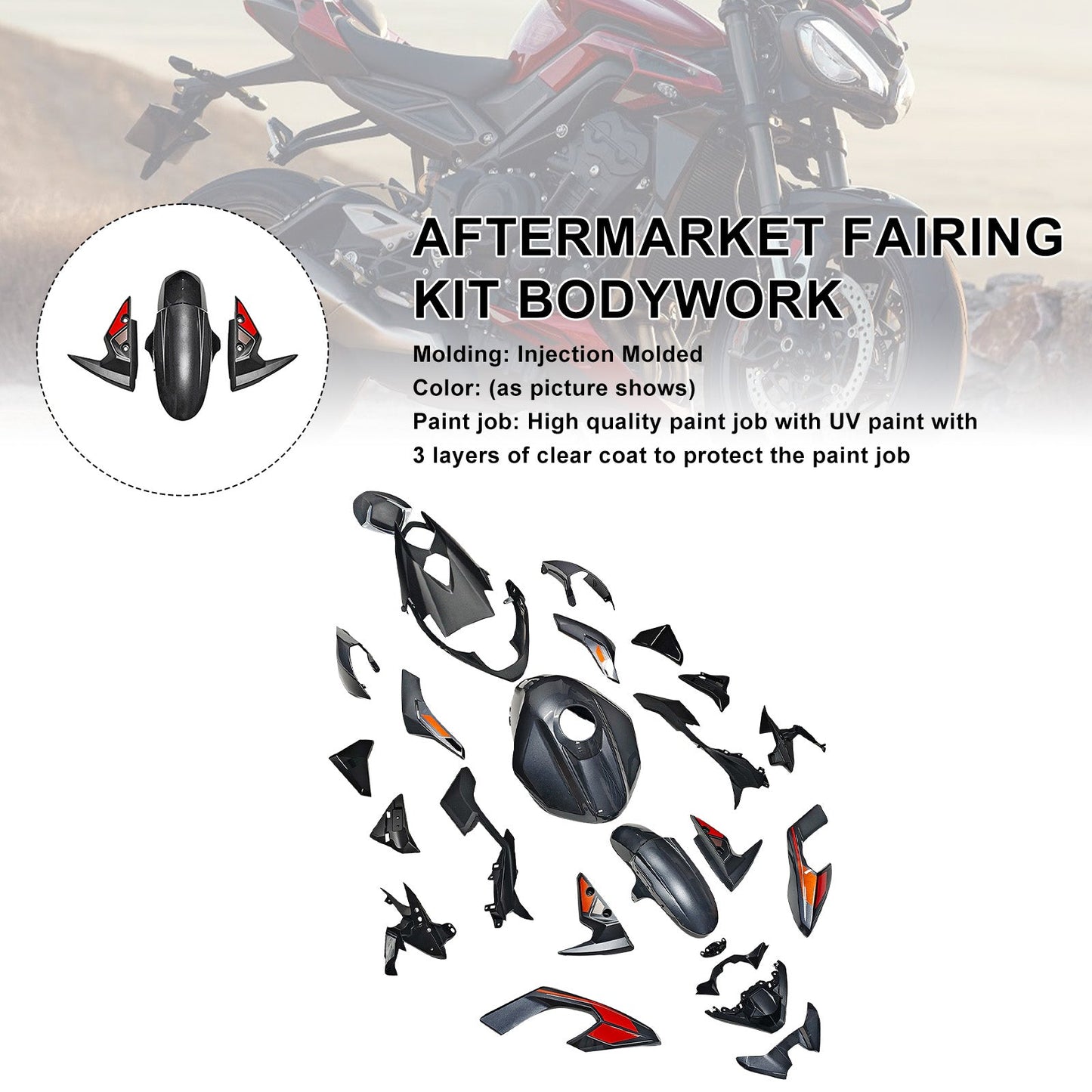 Injection Bodywork Fairing Kit for Street Triple 765 R/RS 2023-2025