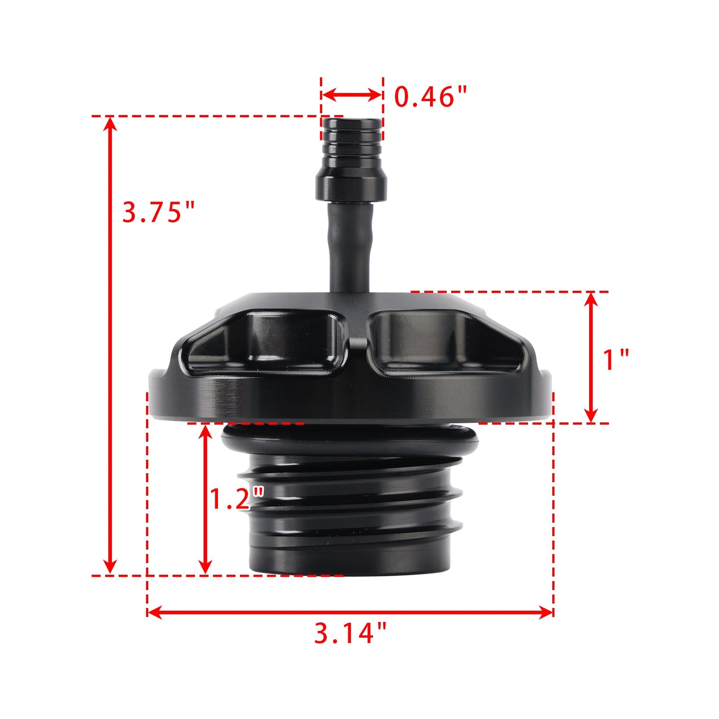 Aluminum Fuel Petrol Gas Cap with Vent Hose For Softail Low Rider S ST Touring