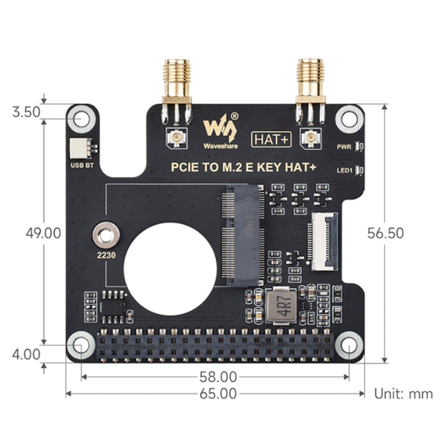 Raspberry Pi 5 PCIe to M.2 E Key Expansion Board For NGFF Wireless Network Card