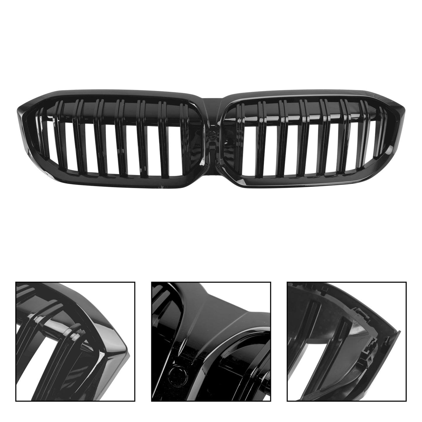 2023-2024 BMW 3 Series G20 G21 G28 320i 330i M340i Gloss Black Front Kidney Grille Grill