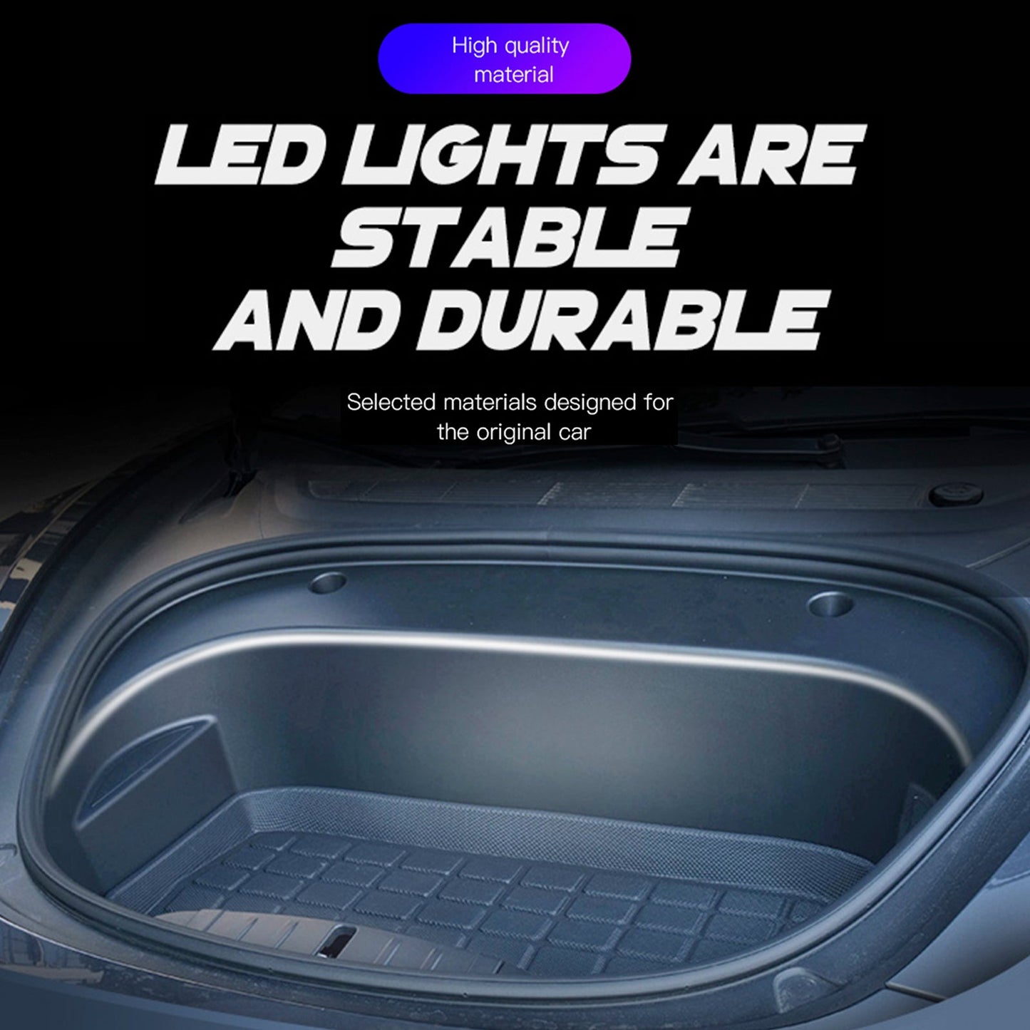 Front Trunk Ambient Atmosphere LED Light Strip Warm Color For Tesla Model 3/Y/S/X