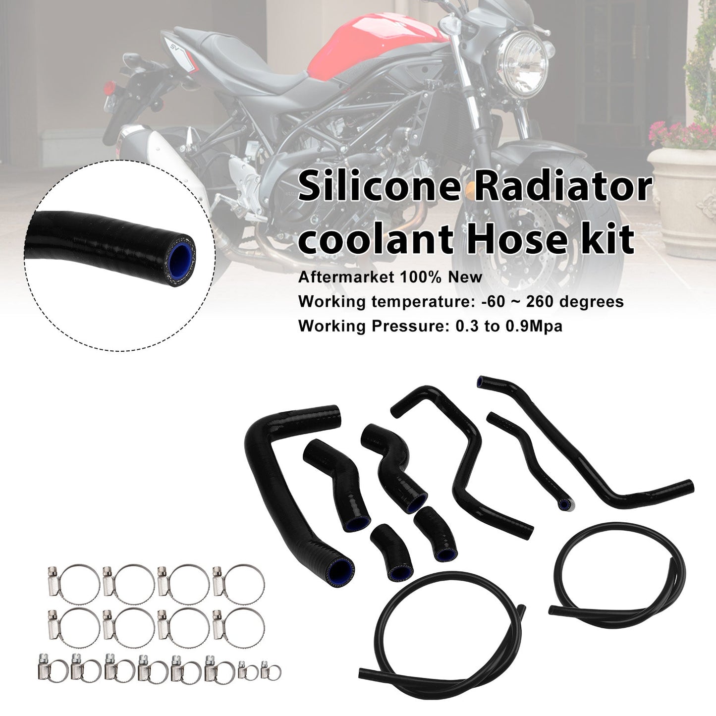 2016-2025 Suzuki SV 650 SV650 Silicone Radiator coolant Hose