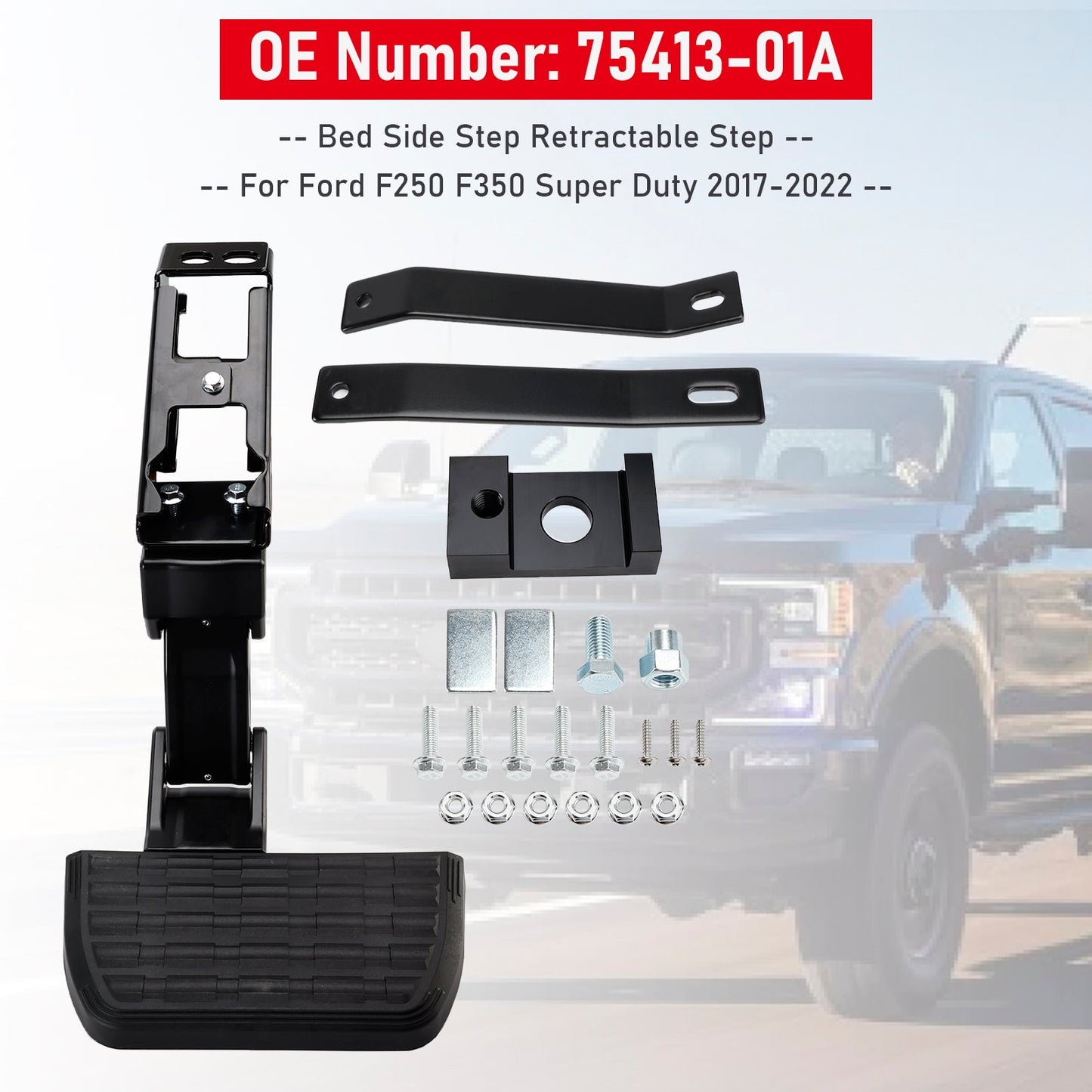 Bed Side Step Retractable Step 75413-01A For Ford F250 F350 Super Duty 2017-2022