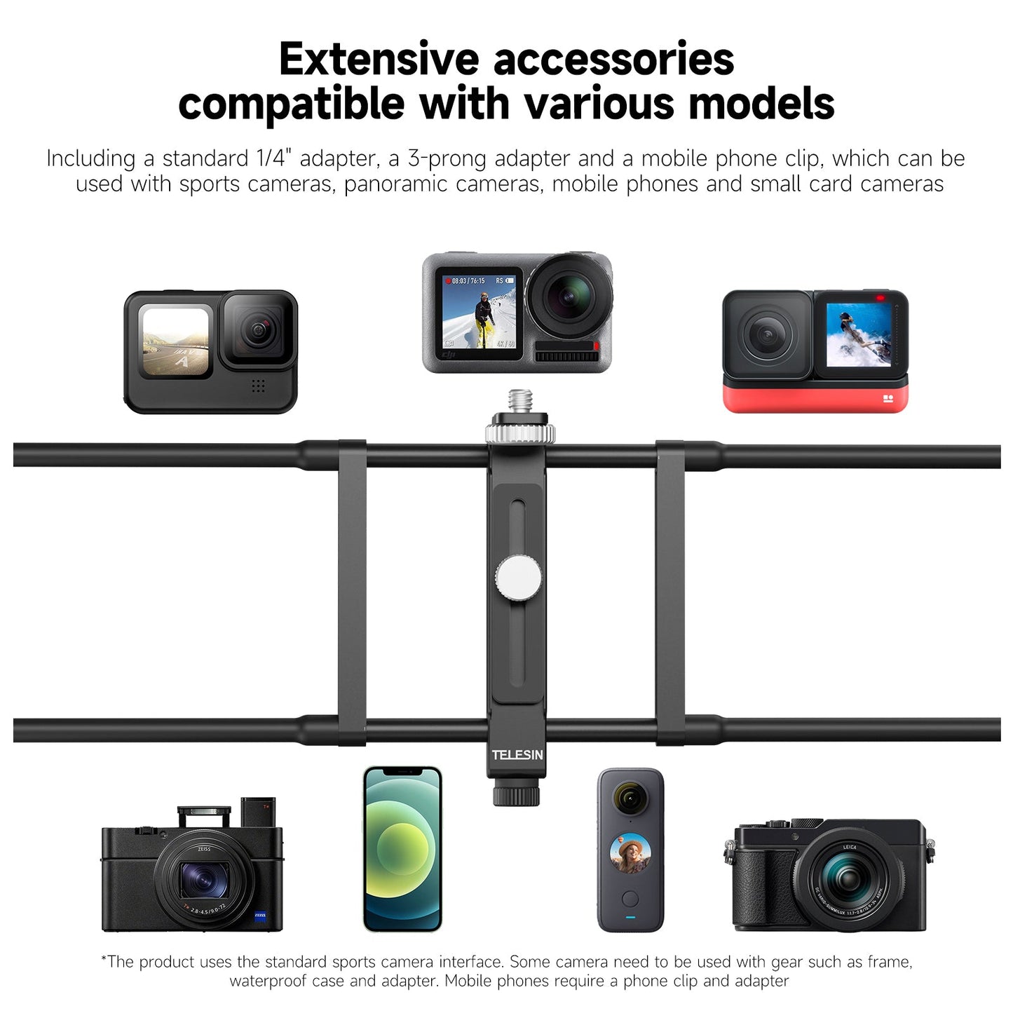 Baseball Tennis Live Broadcast Hanging Net Bracket Stand for GoPro DJI Action4
