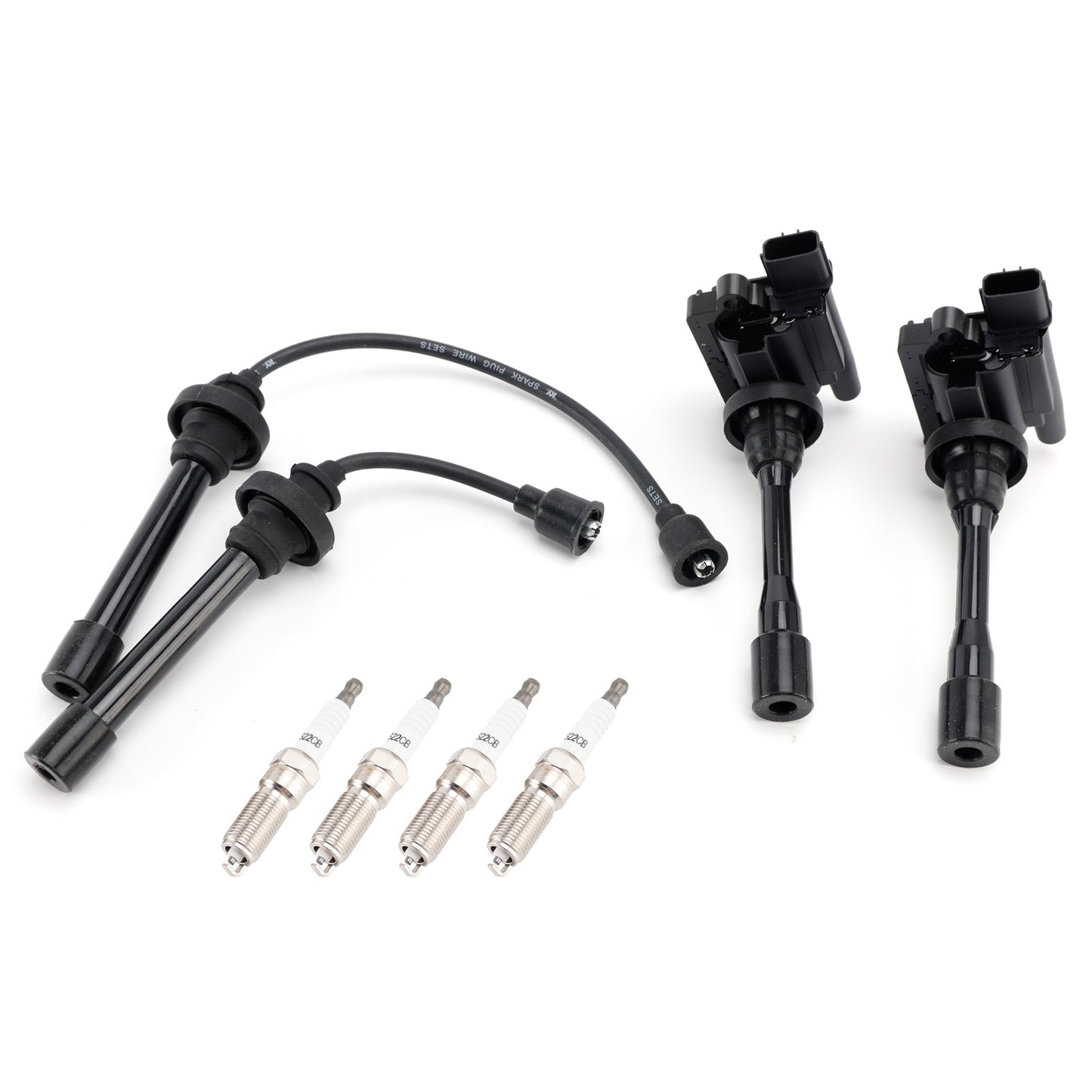 2x Ignition Coil+2x Wires+4x Plugs UF295 For Mitsubishi Lancer 2.0L l4 2002-2006