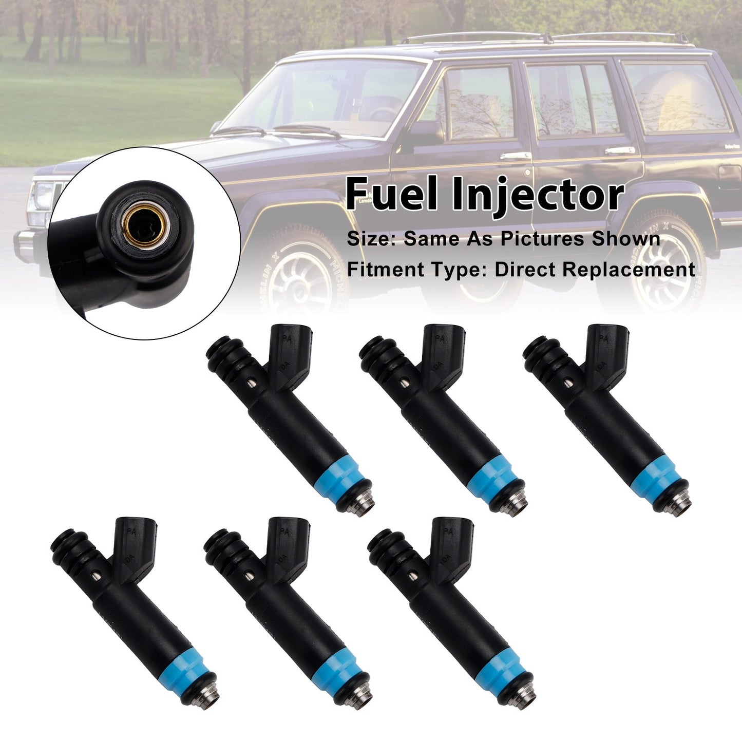 04854181 For Jeep Cheroee/Grand Cherokee/TJ/Wrangler 4.0L I6 1999-2004 RL669938AB 6PCS Fuel Injector