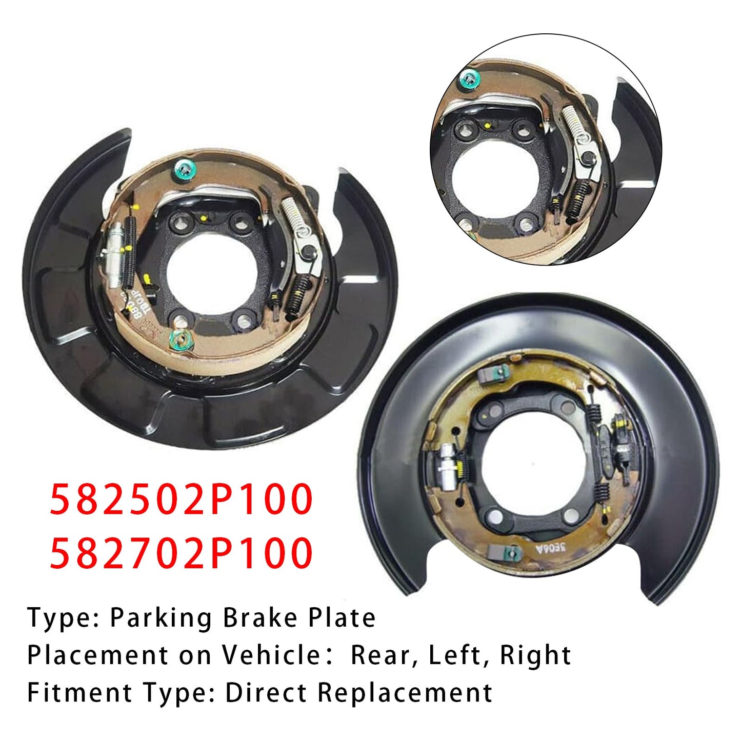 2010-2012 Kia Sorento Left+Right Rear Parking Brake Plate 582502P100+582702P100