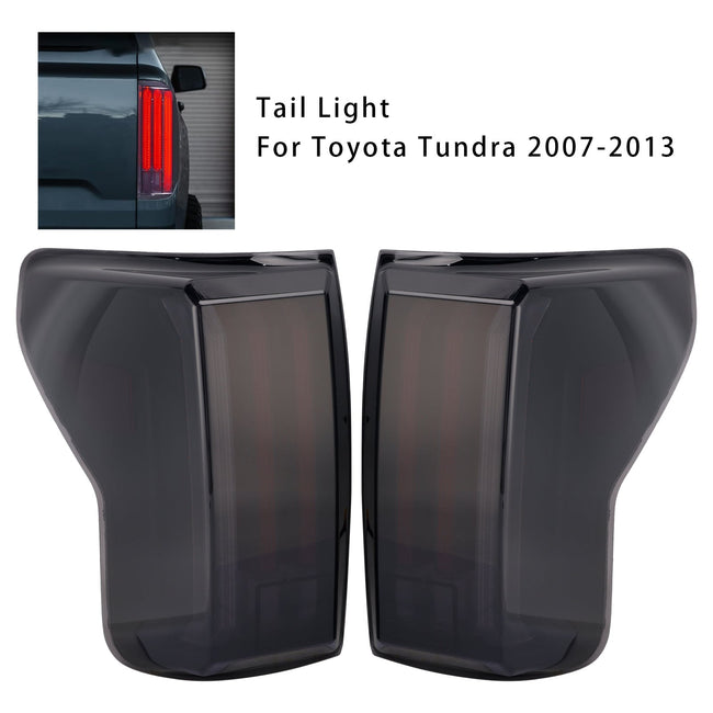 2007-2013 For Toyota Tundra Left+Right LED Tail Lights Black Housing Smoked Lens